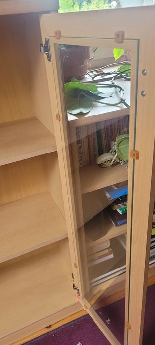 Witryna oszklona szafka z drzwiami buk BRW zestaw POP 113/74/33 cm