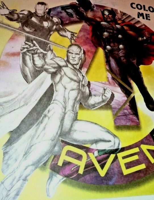 Livro de colorir e actividades Avengers Marvel