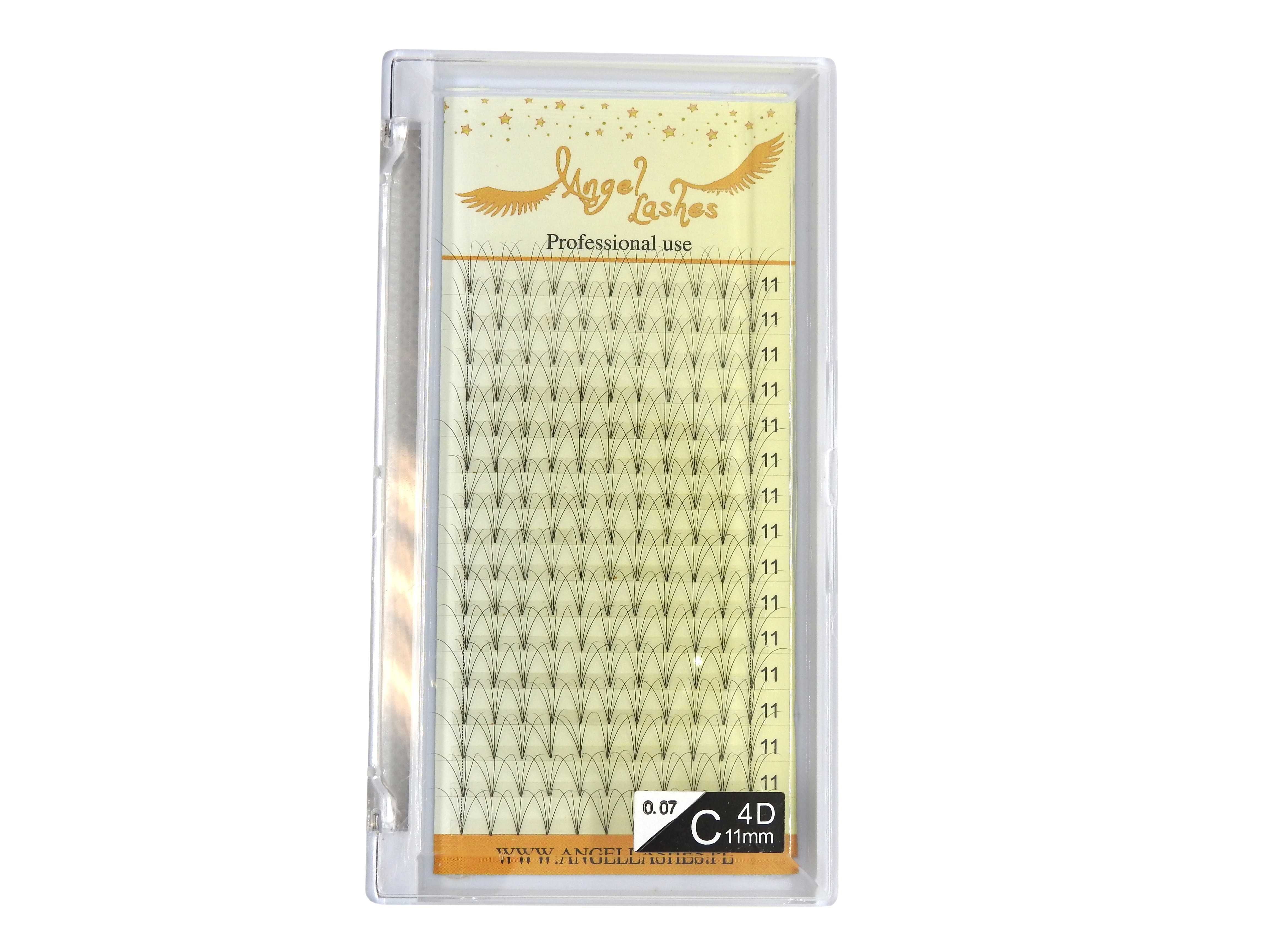 Rzęsy Angel Lashes 4D 0,07 skręt C i D kępki długości od 8 do 12 mm