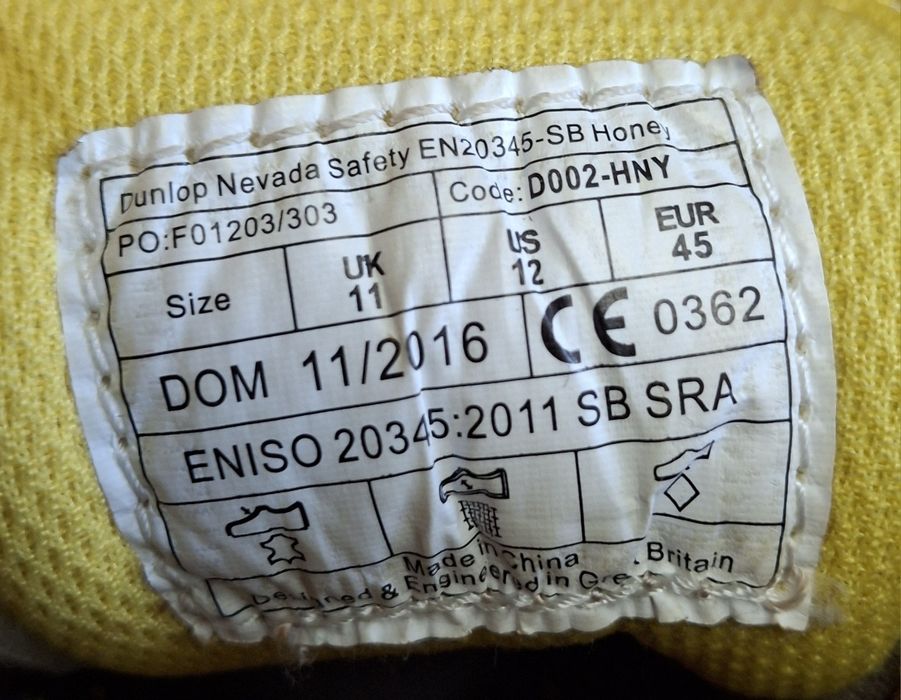 Робочі ботінки Dunlop Safety,  розмір 45