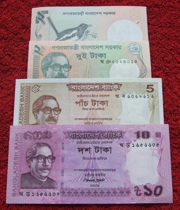 BANGLADESZ Kolekcjonerskie Banknoty Zestaw - 4 sztuki UNC