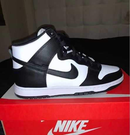 Nike dunk high black white 44