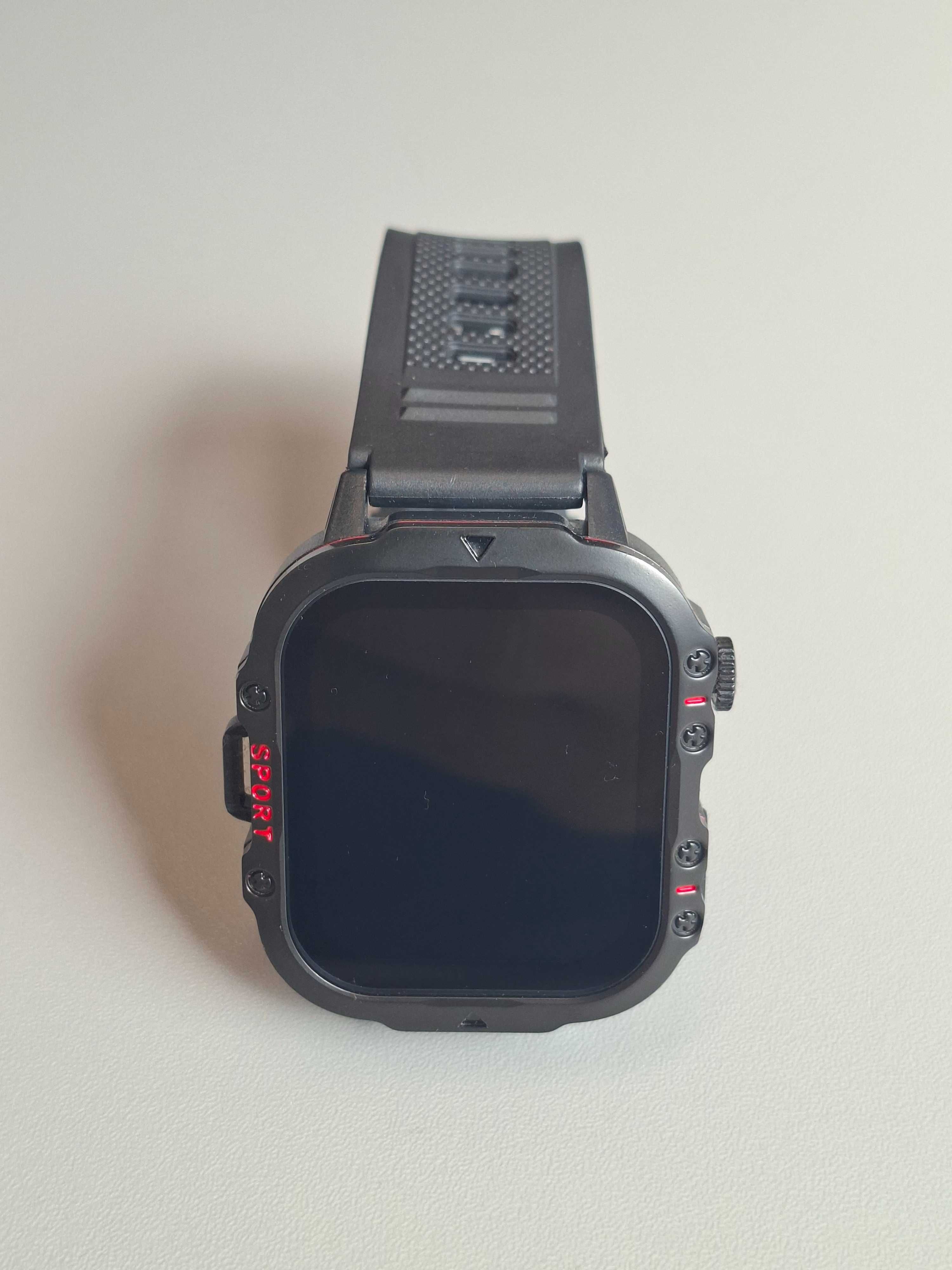 Smartwatch H19 z funkcją rozmów Bluetooth, ekran 1.8” czarny
