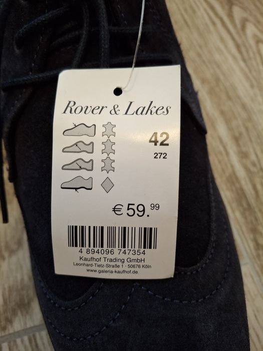 Шикарні туфлі Rover&Lakes 42р. Замша.