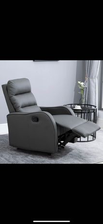 Poltrona Relax com cadeira reclinável manual cinzenta como nova
