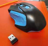 Мишка світлодіодна, радіо 2.4GHz, DPI 800/1600, чорно-синього кольору