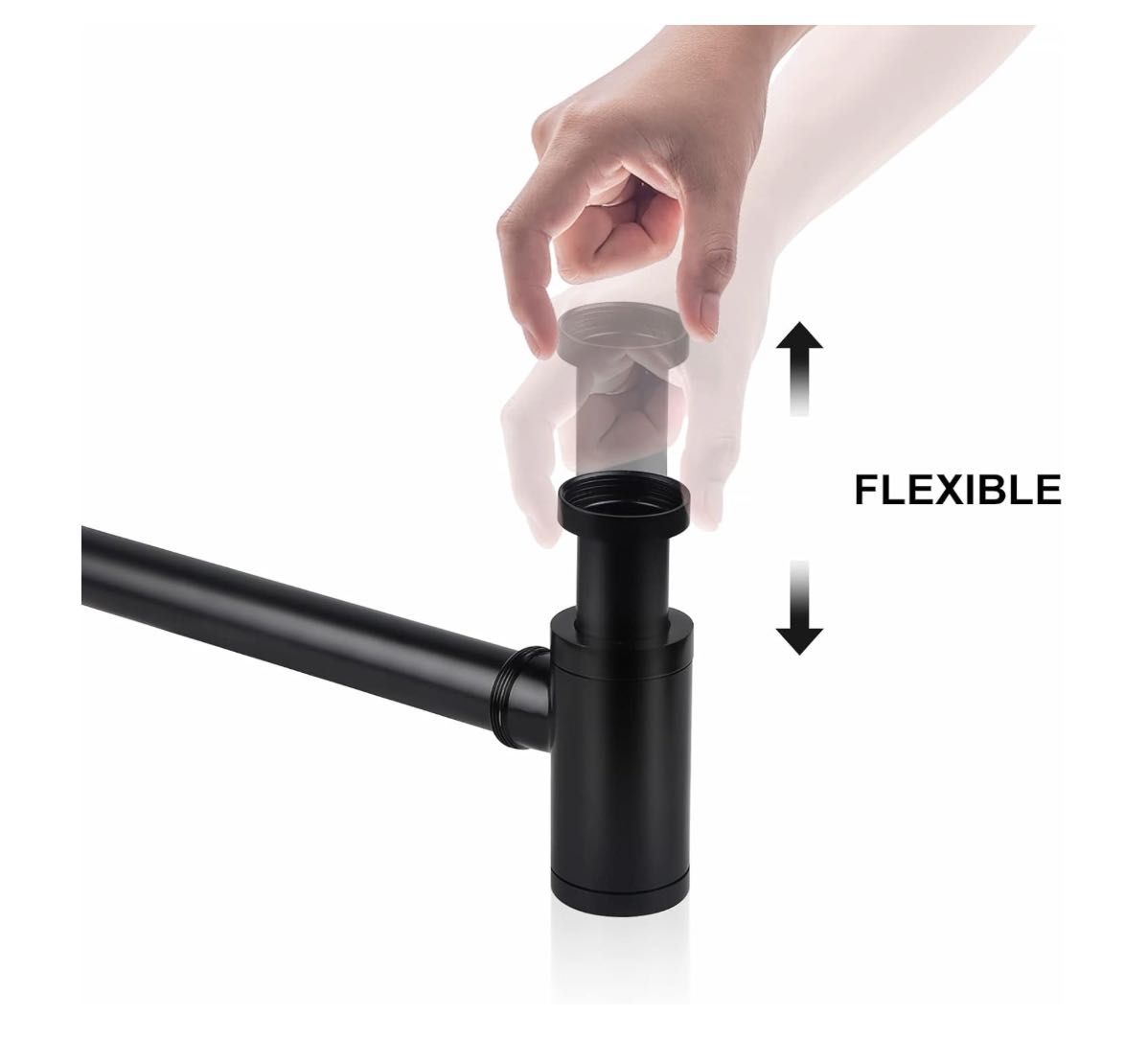 Syfon do umywalki czarny 1 1/4" fi 32 mm regulowany