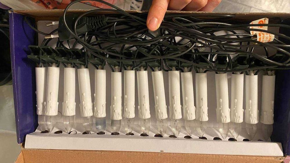 Гирлянда свечи на прищепках / 16 свечей