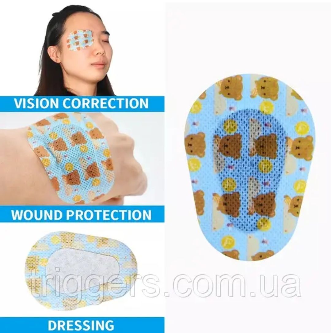 Оклюдер пластир офтальмологічний коректор косоокості для дітей (60 шт)