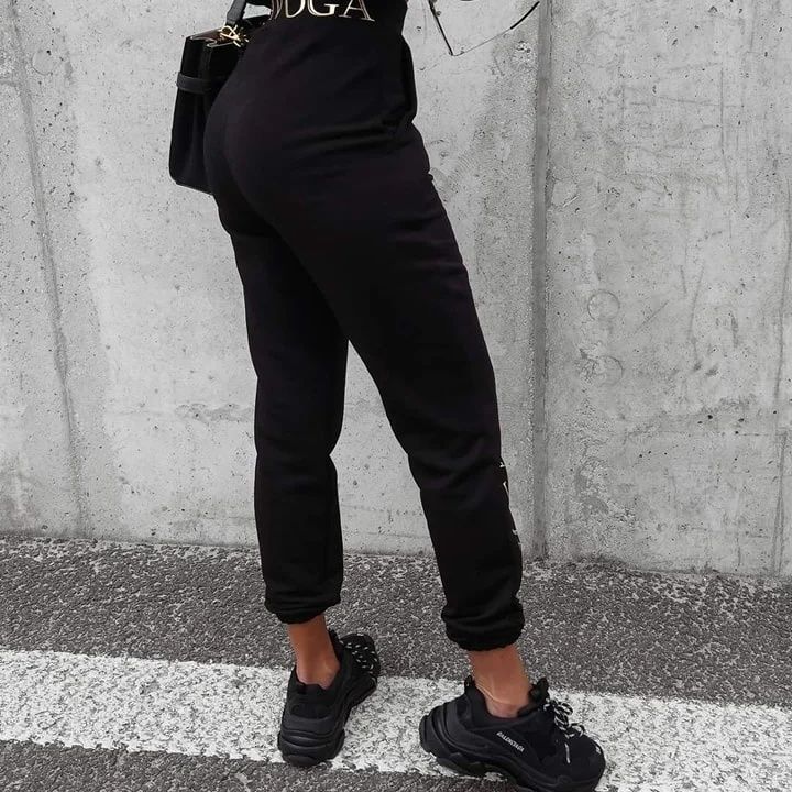 Spodnie dresowe damskie Olavoga Trinity S M czarne beżowe premium