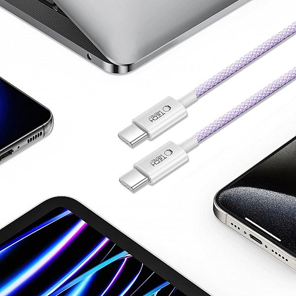 Kabel Tech-Protect Ultraboost Lite USB-C PD60W/3A 2m - fioletowy