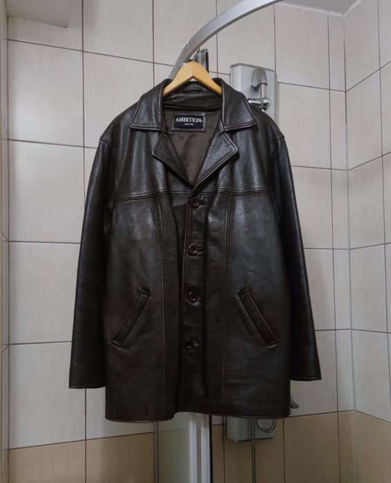 kurtka skórzana XL  brązowa Ambition new york vintage skóra elegancka