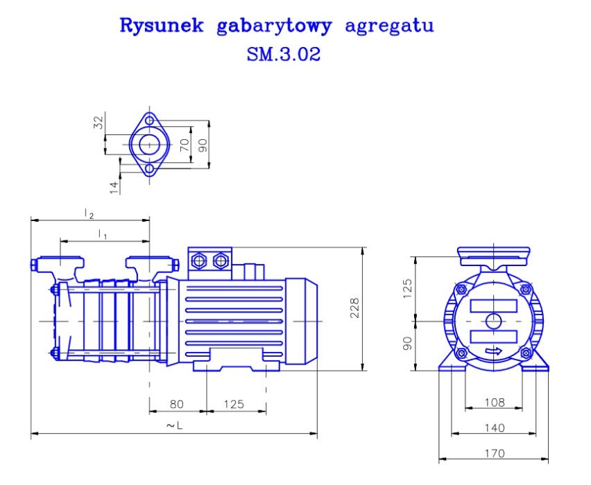 Pompa hydroforowa samozasysająca SM 3.02 1,5kW 400V (monoblokowa)