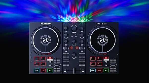URGENTE!! Controladora DJ Numark Party Mix – Compacta, com luzes LED |