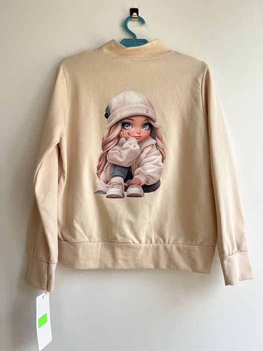 Bluza dziewczęca beżowa rozpinana