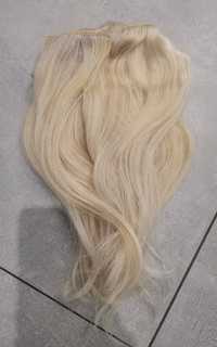 Naturalne włosy blond clip in 30cm super jakość