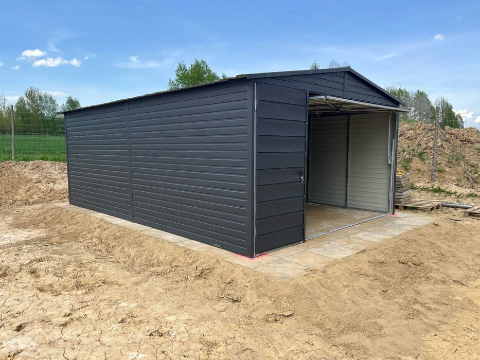 Garaż blaszany Blaszak 4x6 Dach dwuspadowy