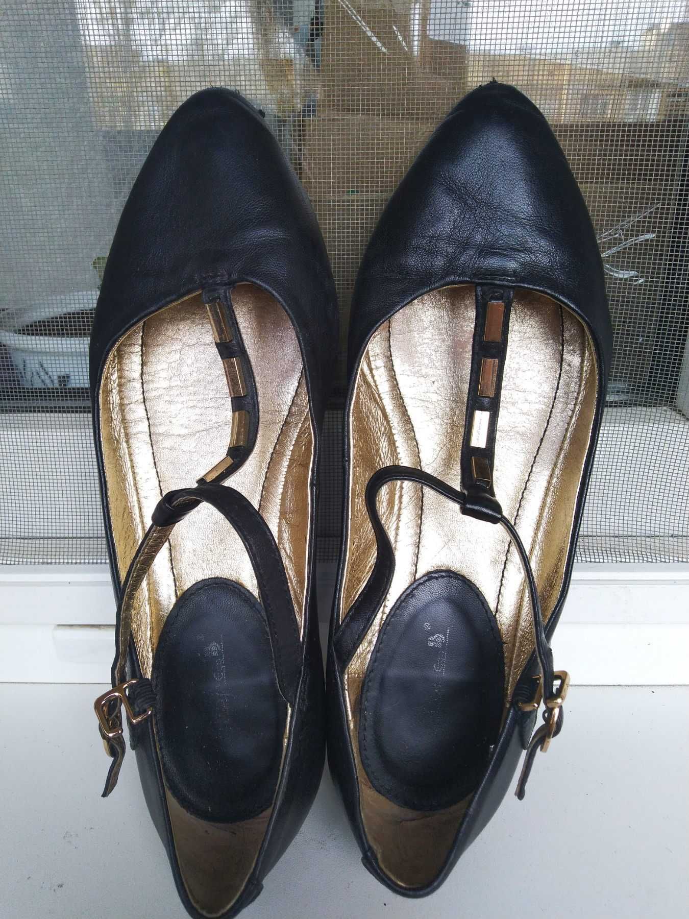 туфли женские черные кожаные Италия классика ,36 размер