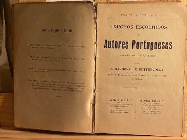 Livro Antigo: Trechos Escolhidos de Autores Portugueses