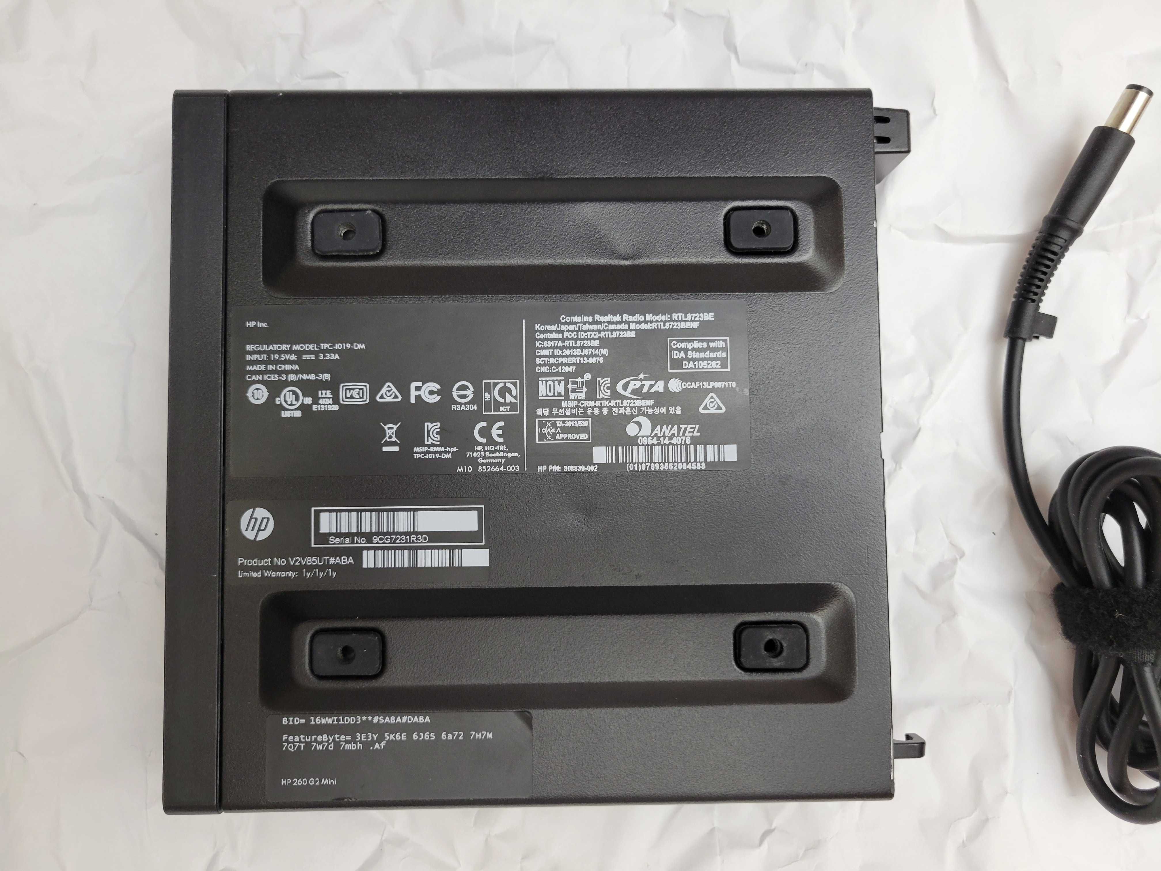 Неттоп HP 260 G2 i3-6100U 8Gb DDR4 256Gb SSD WiFi HDMI VGA компьютер