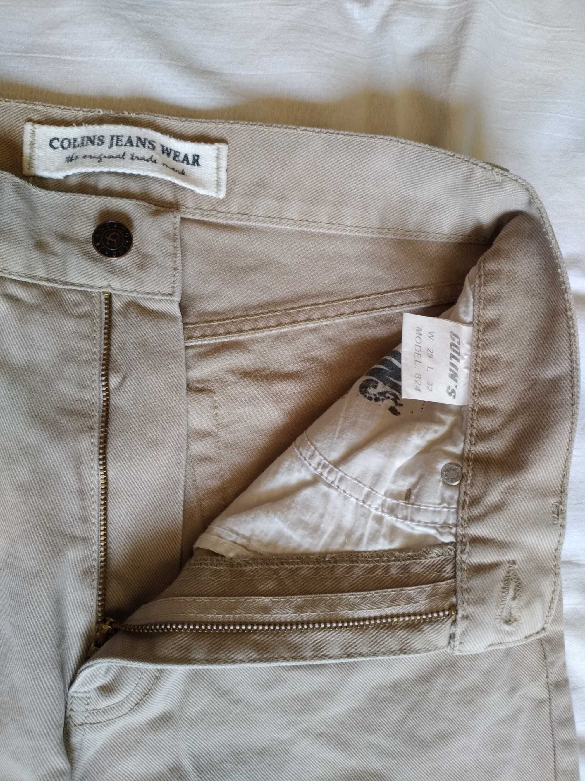 Джинсы подростковые  COLIN'S, плотные, бежевые L-42.