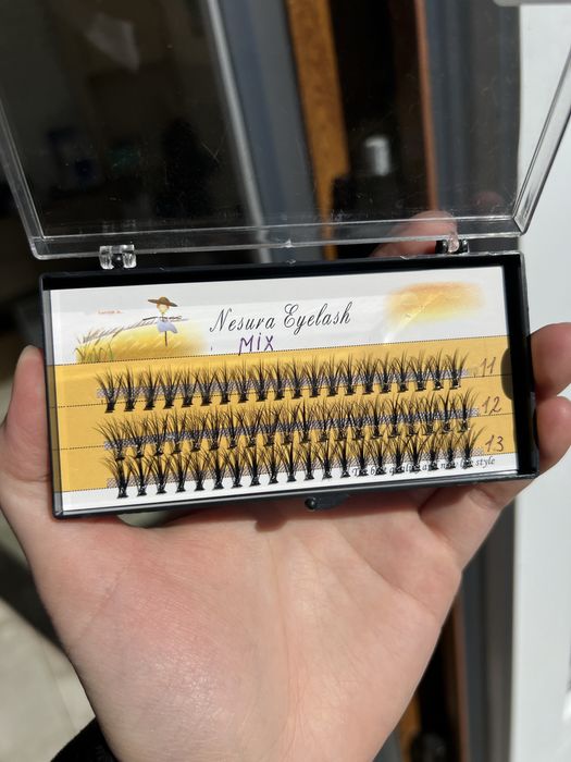 Вії накладні пучкові Несура Nesura Mix мікс довжин війки