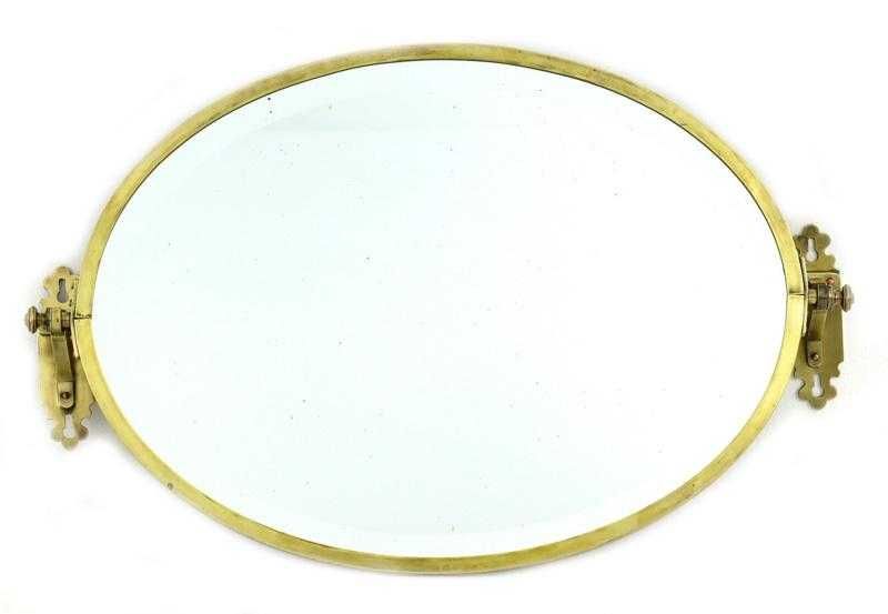 Espelho oval latão biselado basculante peça única e rara
