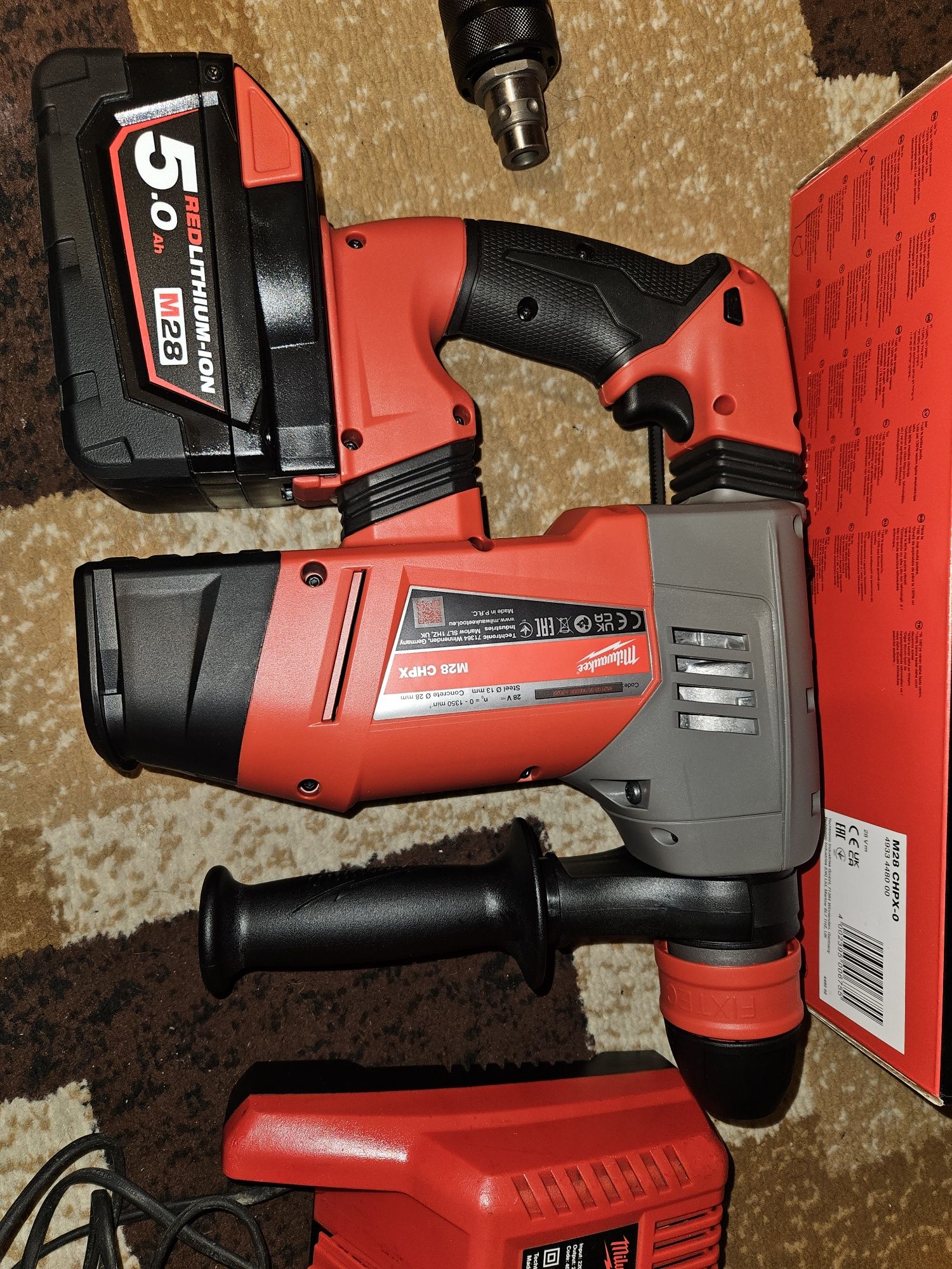 Młotowiertarka akumulatorowa Milwaukee M28 CHPX-502X SDS-Plus 4.1J 28V