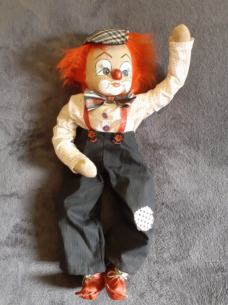 Кукла Клоун,интерьерная,текстиль,ручная работа,Glorex,Vintag,Германия