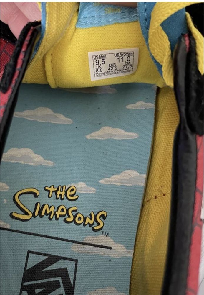 Чоловічі кеди simpsons x vans sk8 low el barto