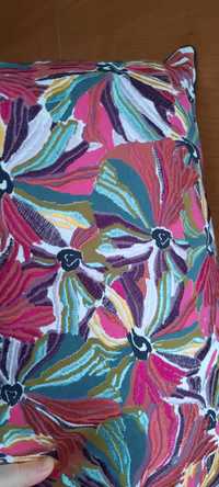 Poduszka bawełna haftowana kwiaty kolorowe