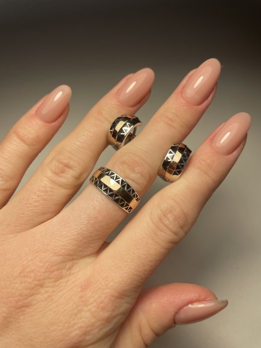 Набір срібло золото bigsun перстень сережки