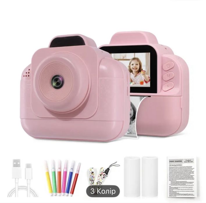 Дитячий фотоапарат з принтером