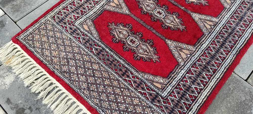 Buchara dywan wełniany tkany ręcznie 107 x 62 cm Bokhara perski wełna