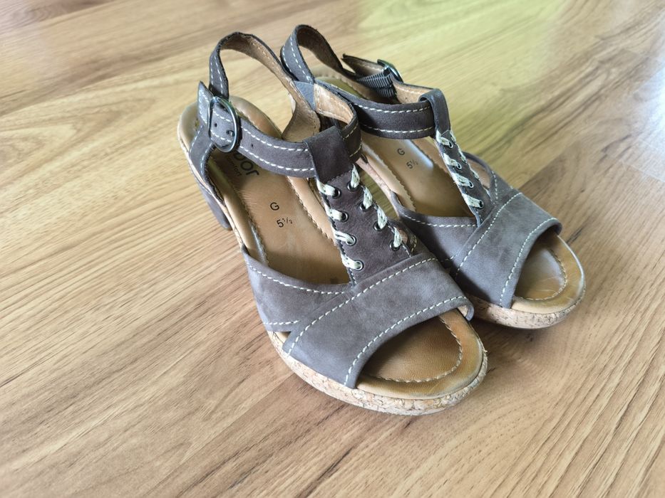 Skórzane sandałki Gabor rozm 38,5 stan bardzo dobry