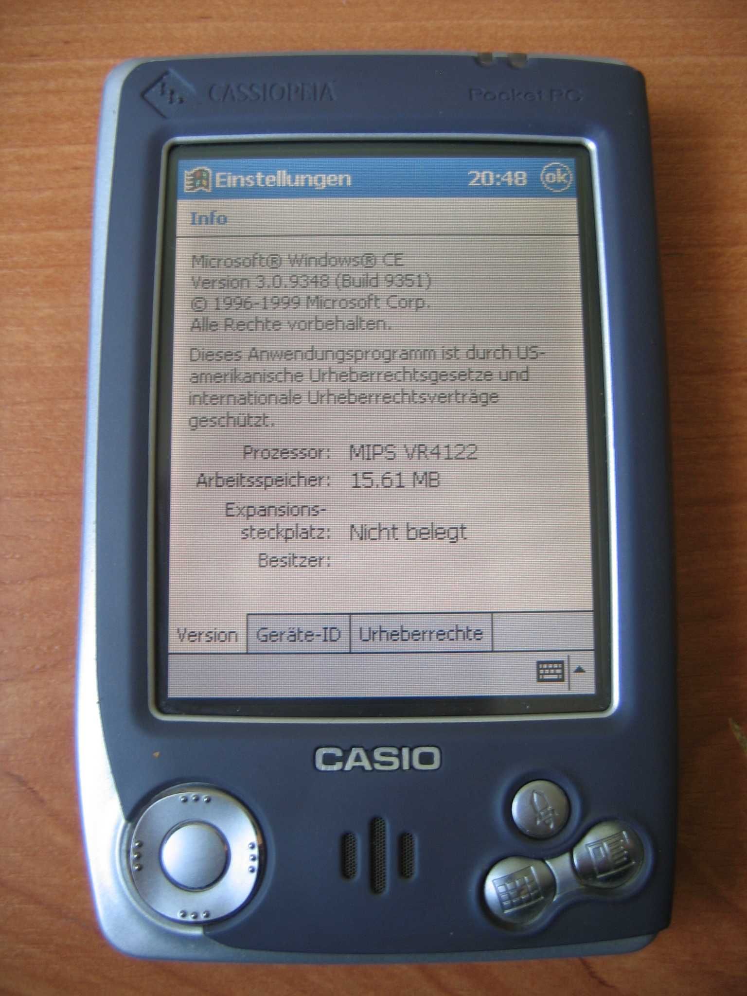 CASSIOPEIA POCKET PC EM-500G VR4122 16Mb - CASIO + zasilacz + rysik