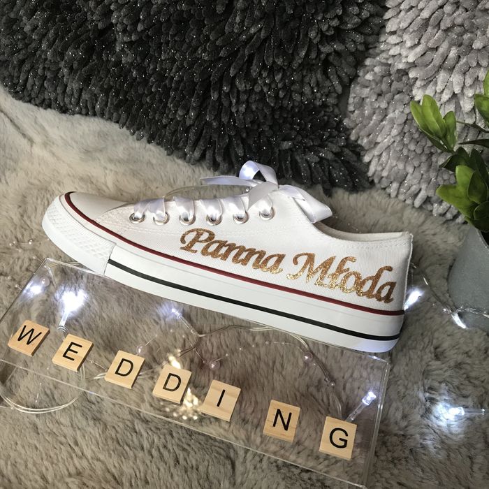 Buty ślubne weselne trampki Wszystkie ROZMIARY