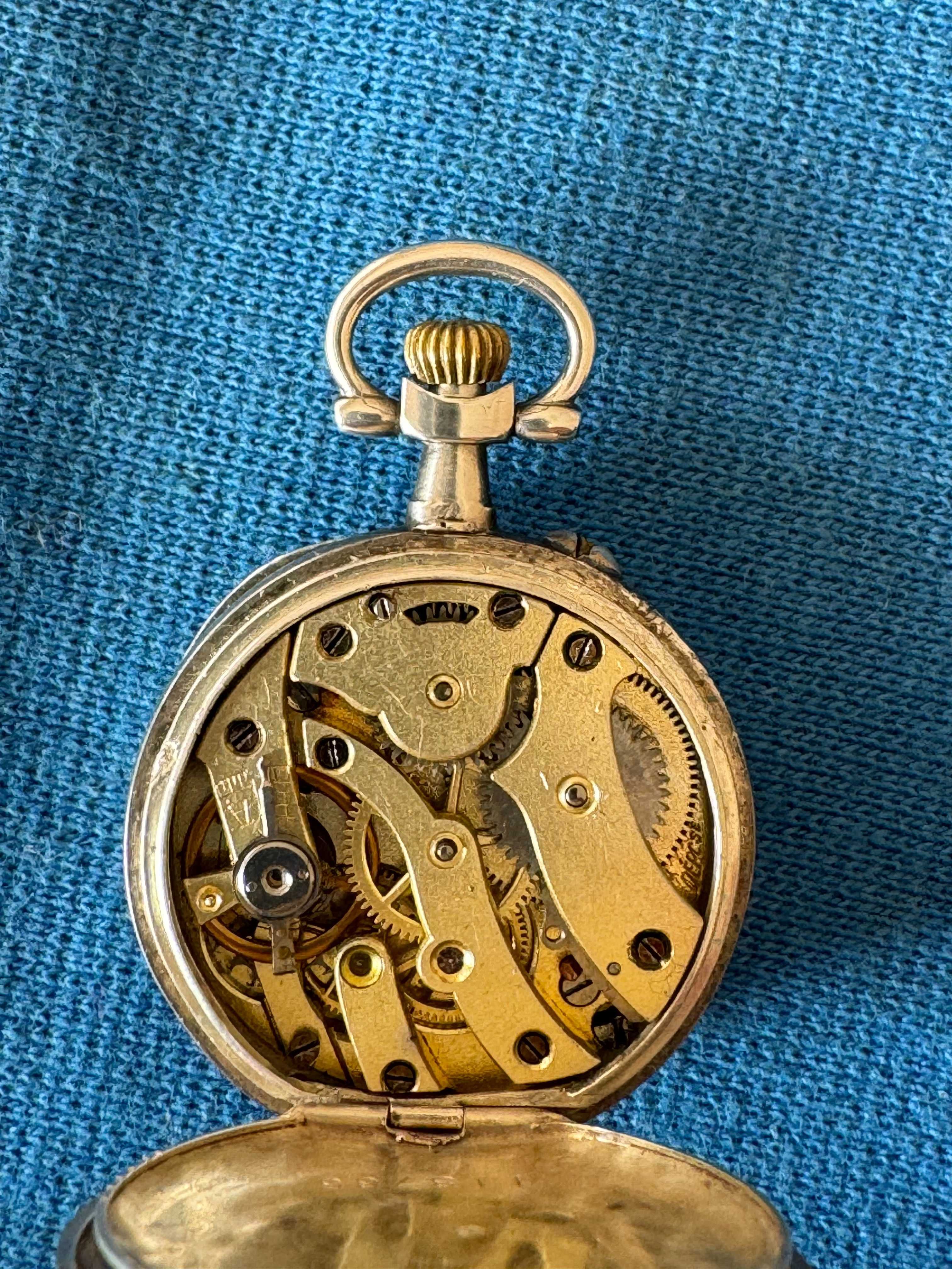 Pocket silver watch women vintage