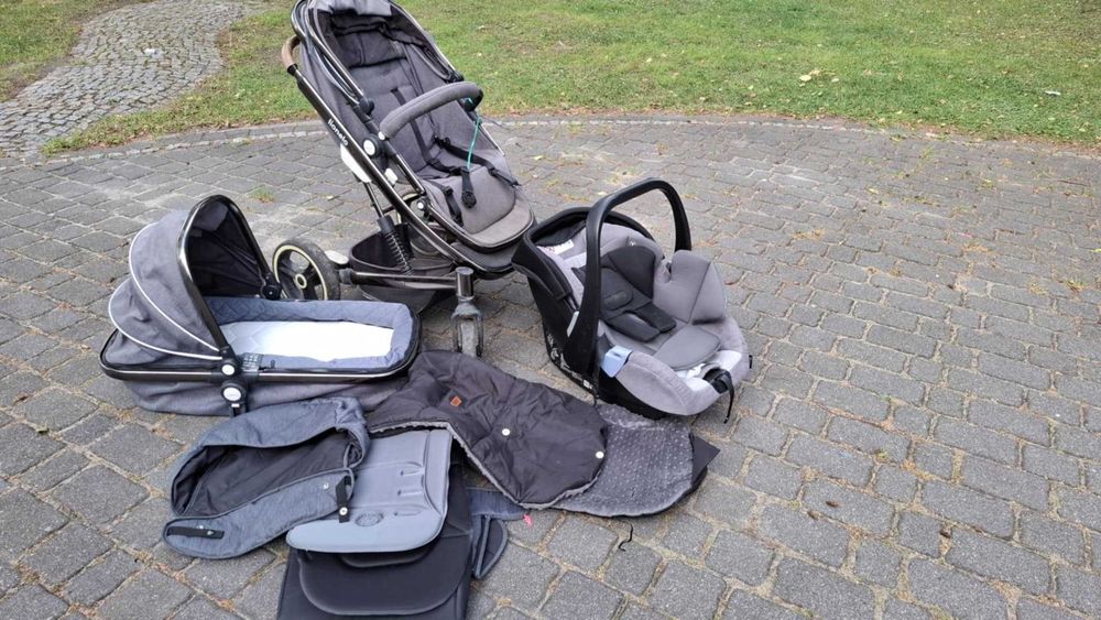 WÓZEK dziecięcy 2 w 1 gondola spacerówka + fotelik recaro + jeździki