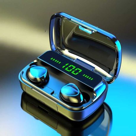 Słuchawki bezprzewodowe Bluetooth z wyświetlaczem + powerbank