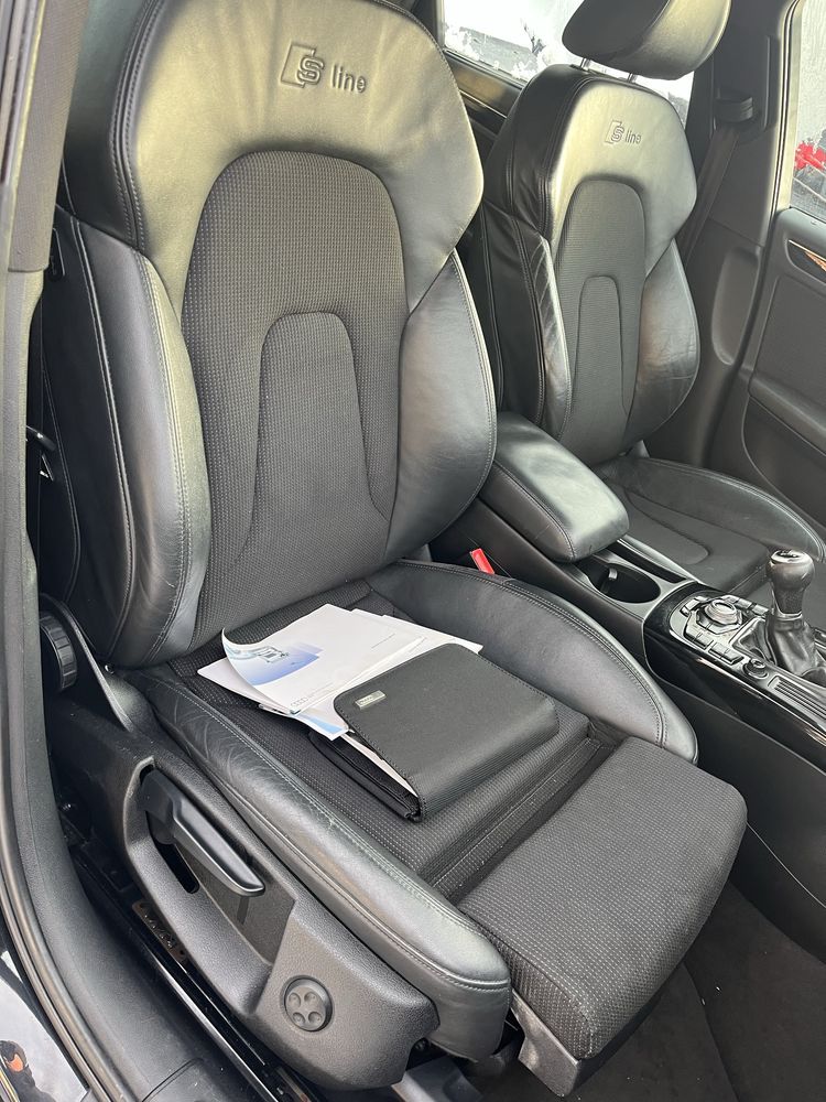 AUDI A4 S4 B8 A5 8T 5d SLINE fotele skóra czarne boczki rolety SUPER