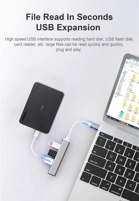 Typ C Extender Hub stacja dokująca USB C jeden do czterech