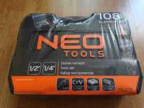 Nowe klucze nasadowe 1/2 1/4 Neo Tools 10-212 walizka 108el.