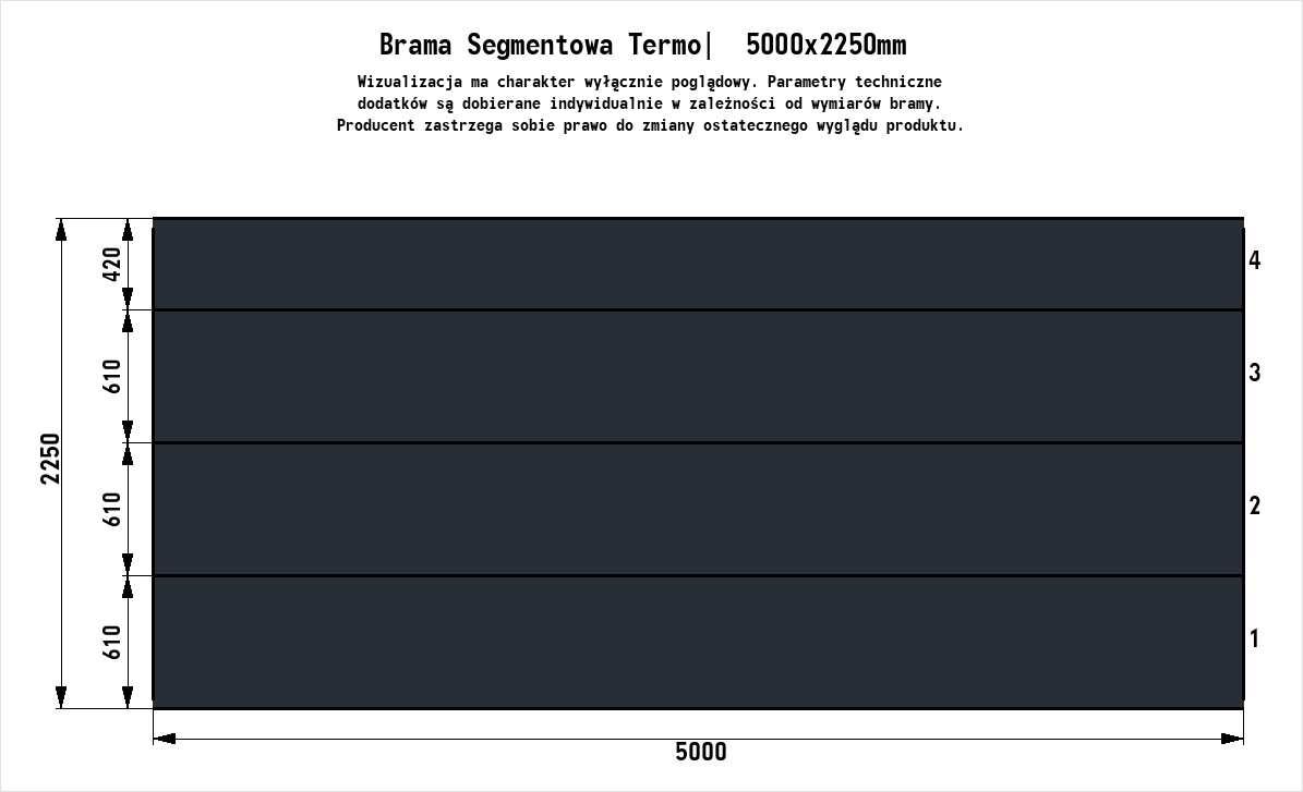 GROS Brama Garażowa termo 60mm 5000X2250