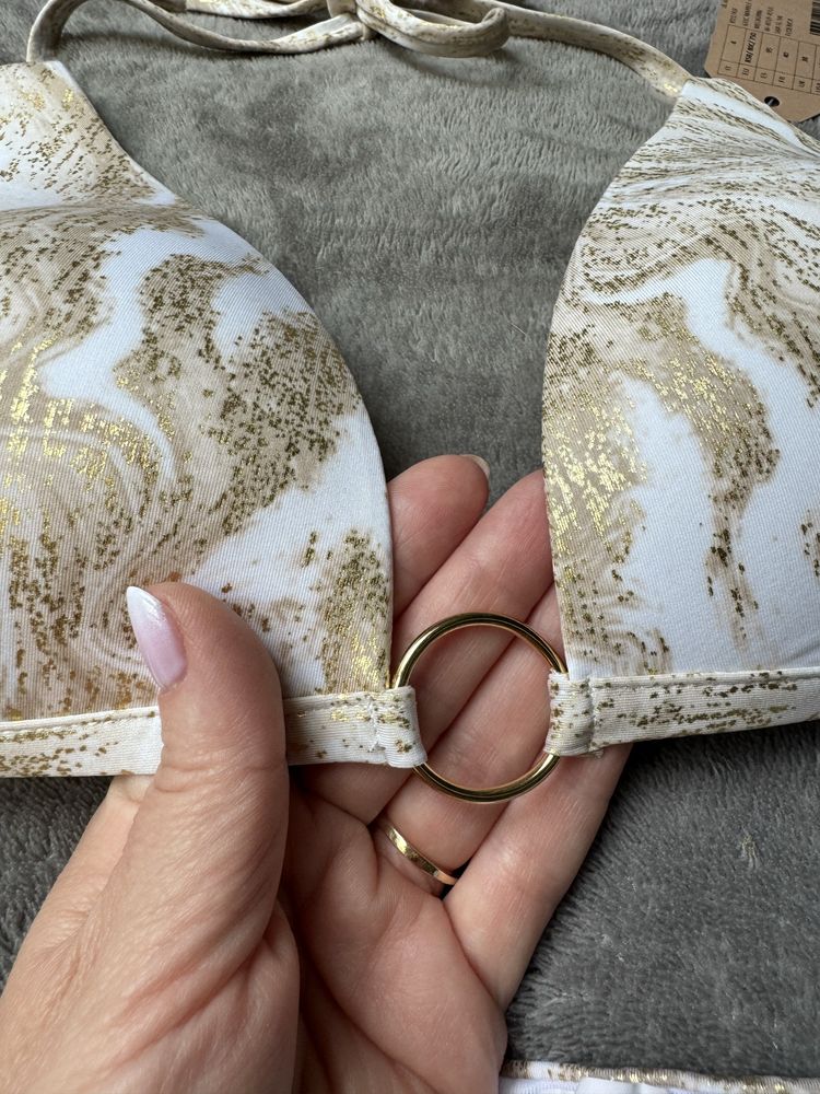 Strój kostium kąpielowy Calzedonia Marble Gold rozmiar M złoty