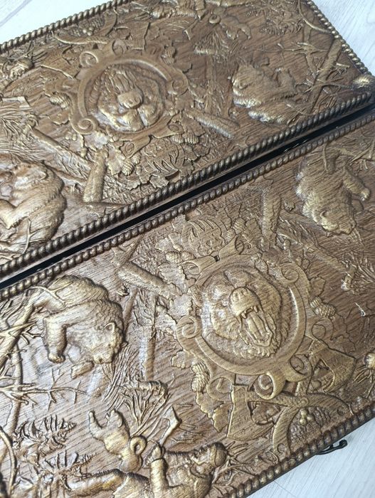 Нові дубові нарди 400х400мм "Ведмідь"