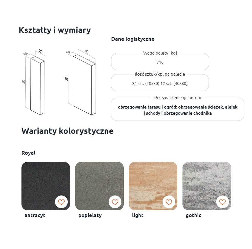Palisada MEGA 80cm duże palisady podwyższenie murek oporowy schody