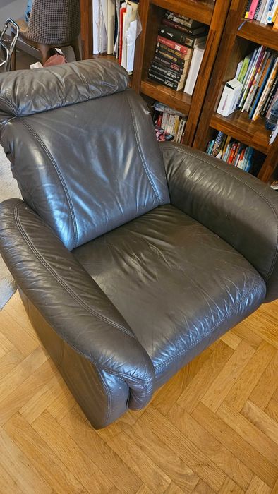 Fotel skórzany rozkladany
