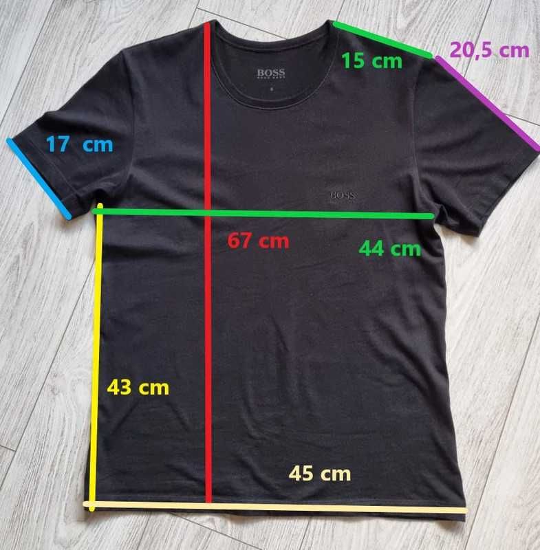 T-shirt męski, czarny, krótki rękaw Hugo Boss,100% bawełna, r. S