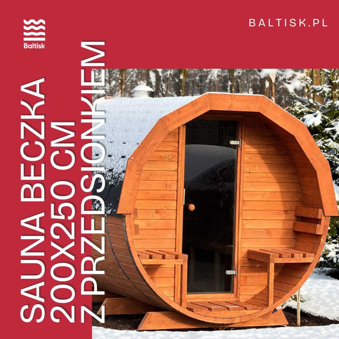 Sauna ogrodowa, Beczka Ruska, Bania 200cm - możliwość konfiguracji
